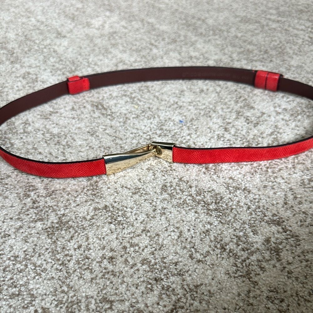 Chico’s Red Textured Leather adjustable Women’s Belt  M/L